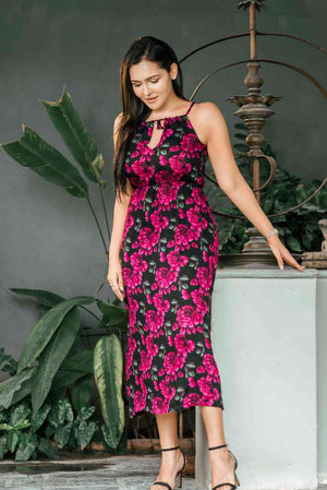 Tie-Neck-Floral-Dress-Image