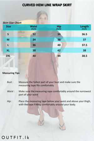 CURVED HEM LINE WRAP SKIRT copy