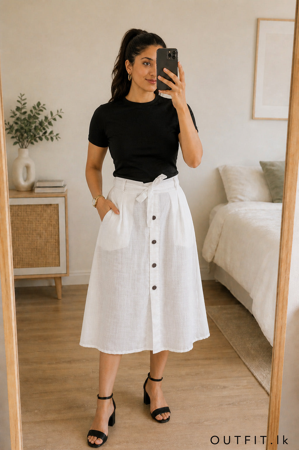 Linen Midi Skirt