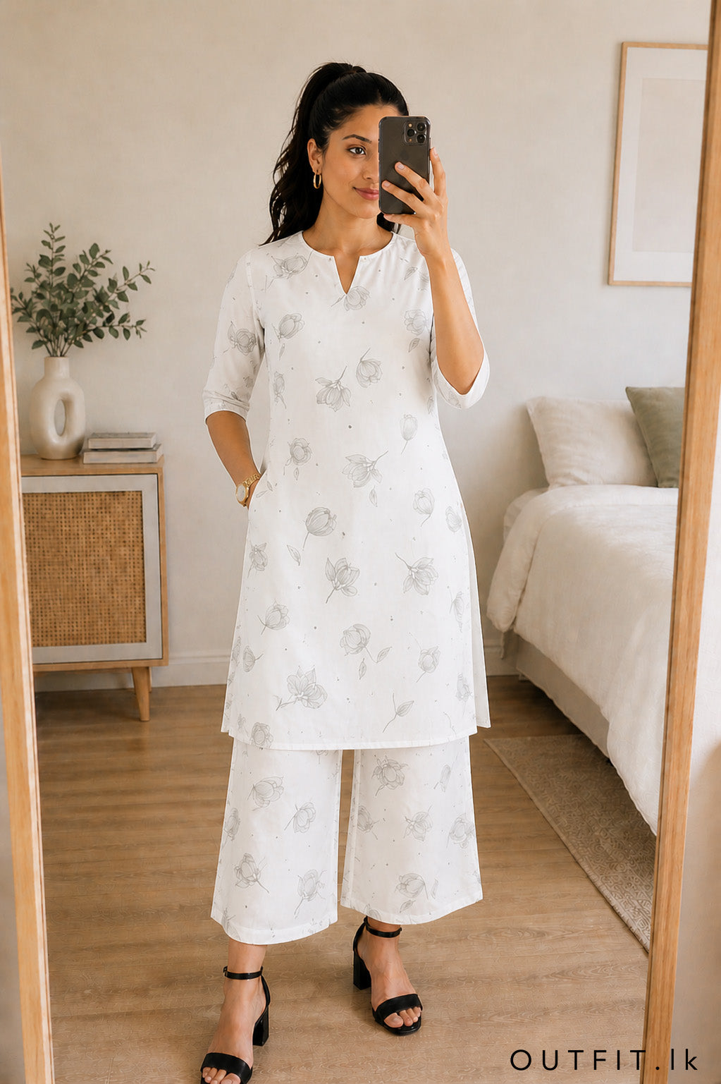 Floral Print Kurta Co-ord Set