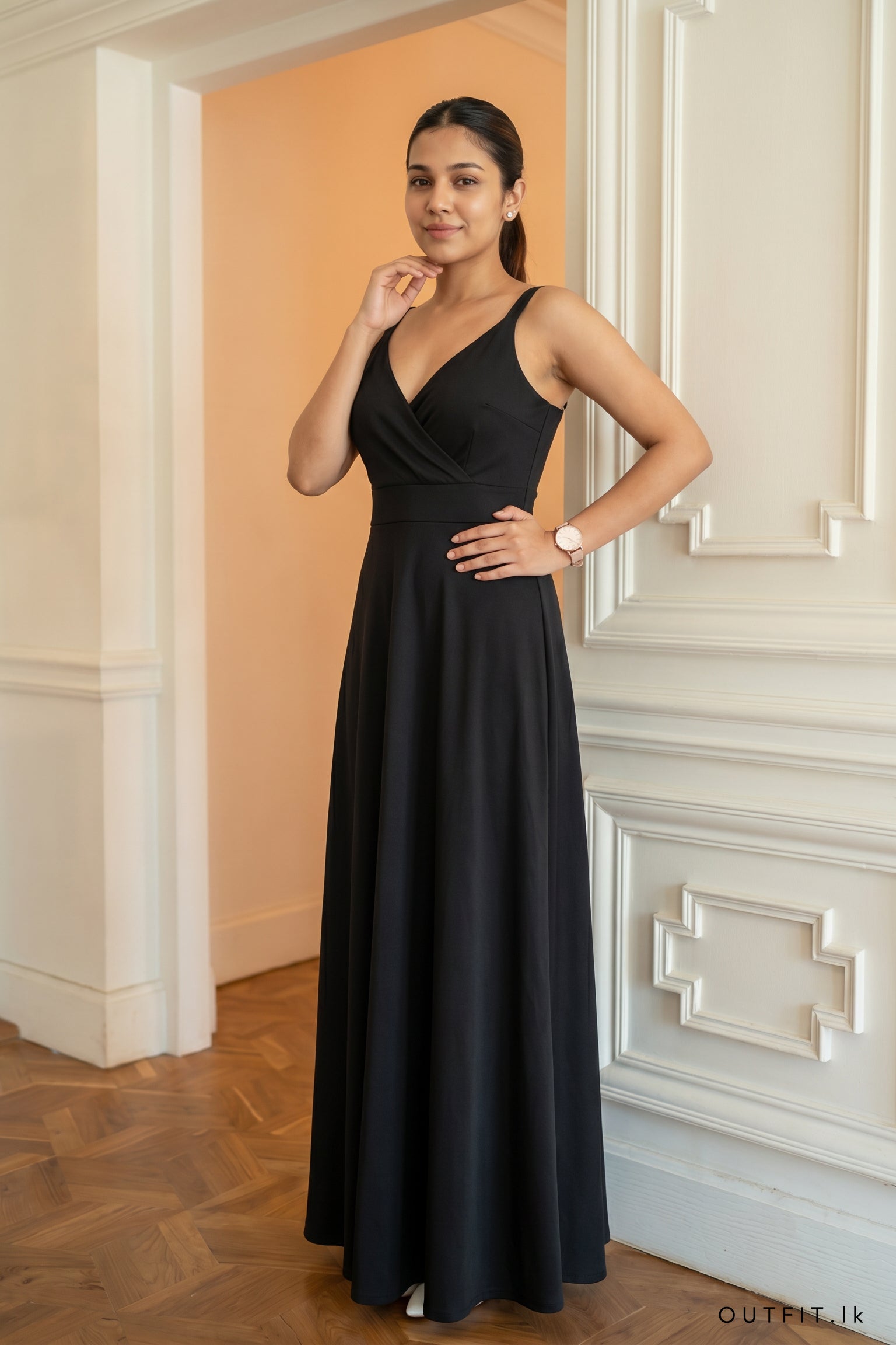 Deep V Neck Sleeveless Maxi Dress