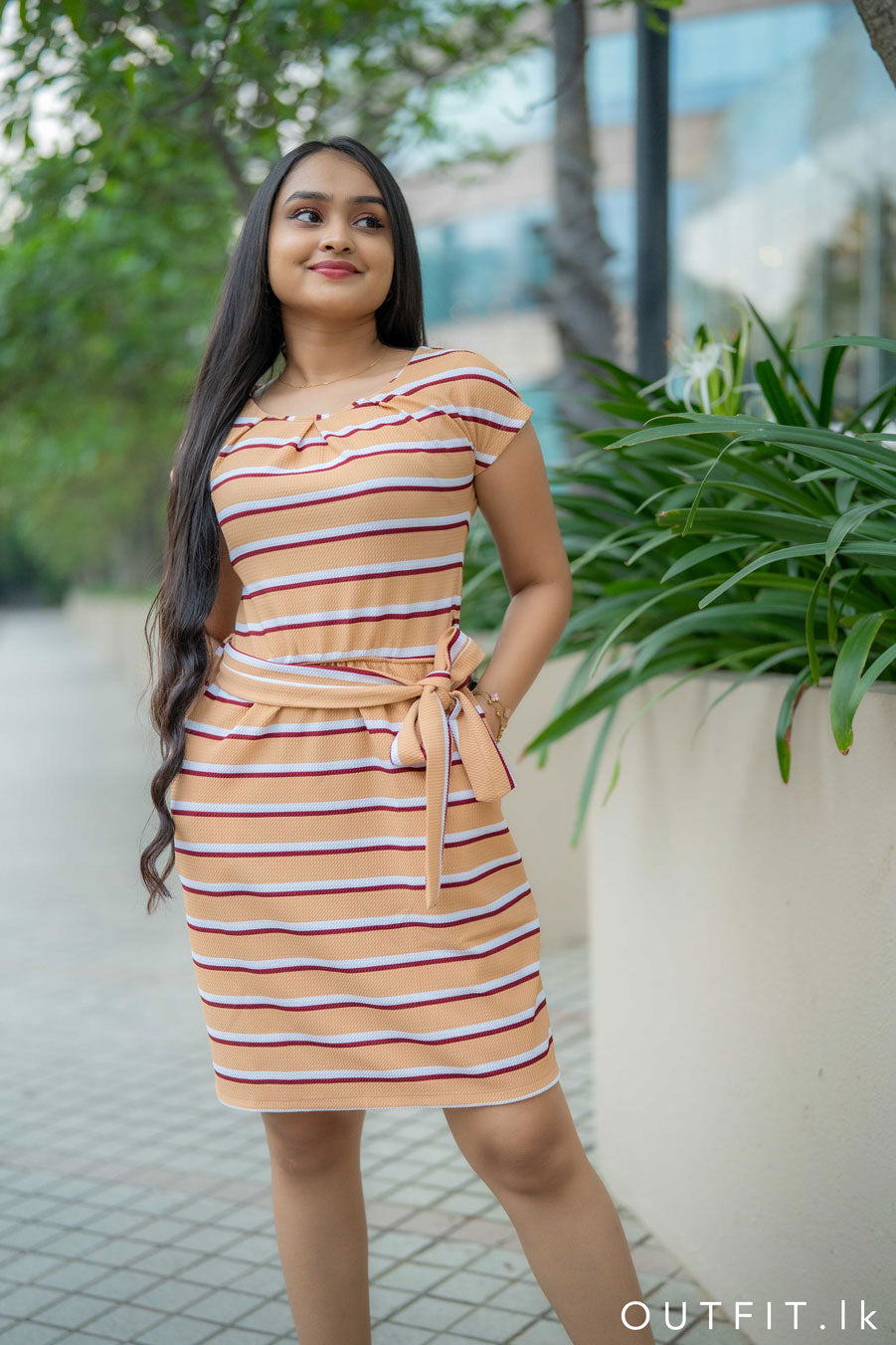 Striped Casual Pocket Dress
