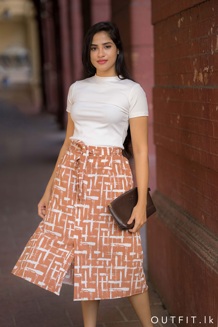 Printed Midi Skirt