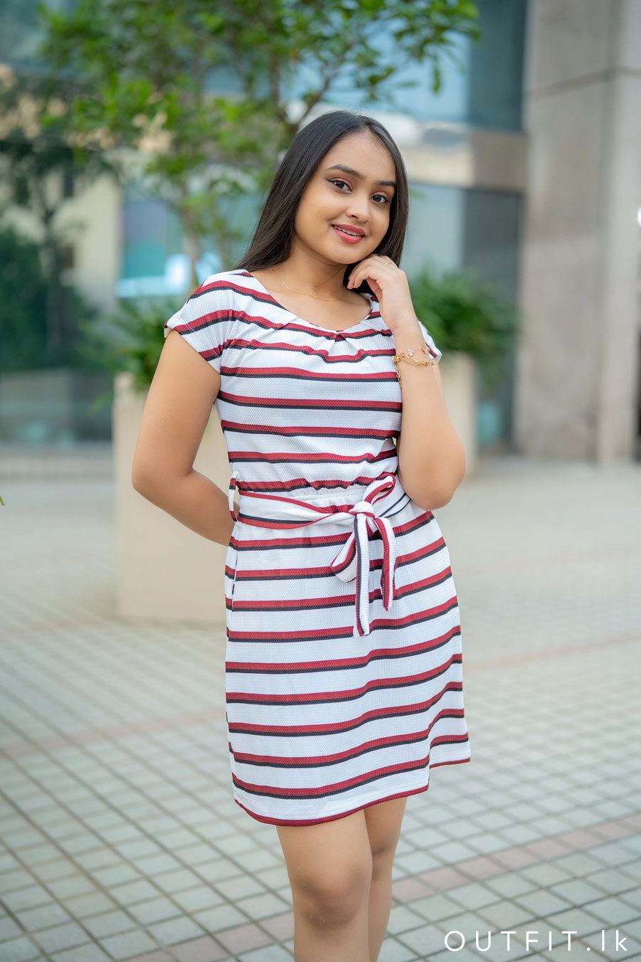 Striped Casual Pocket Dress