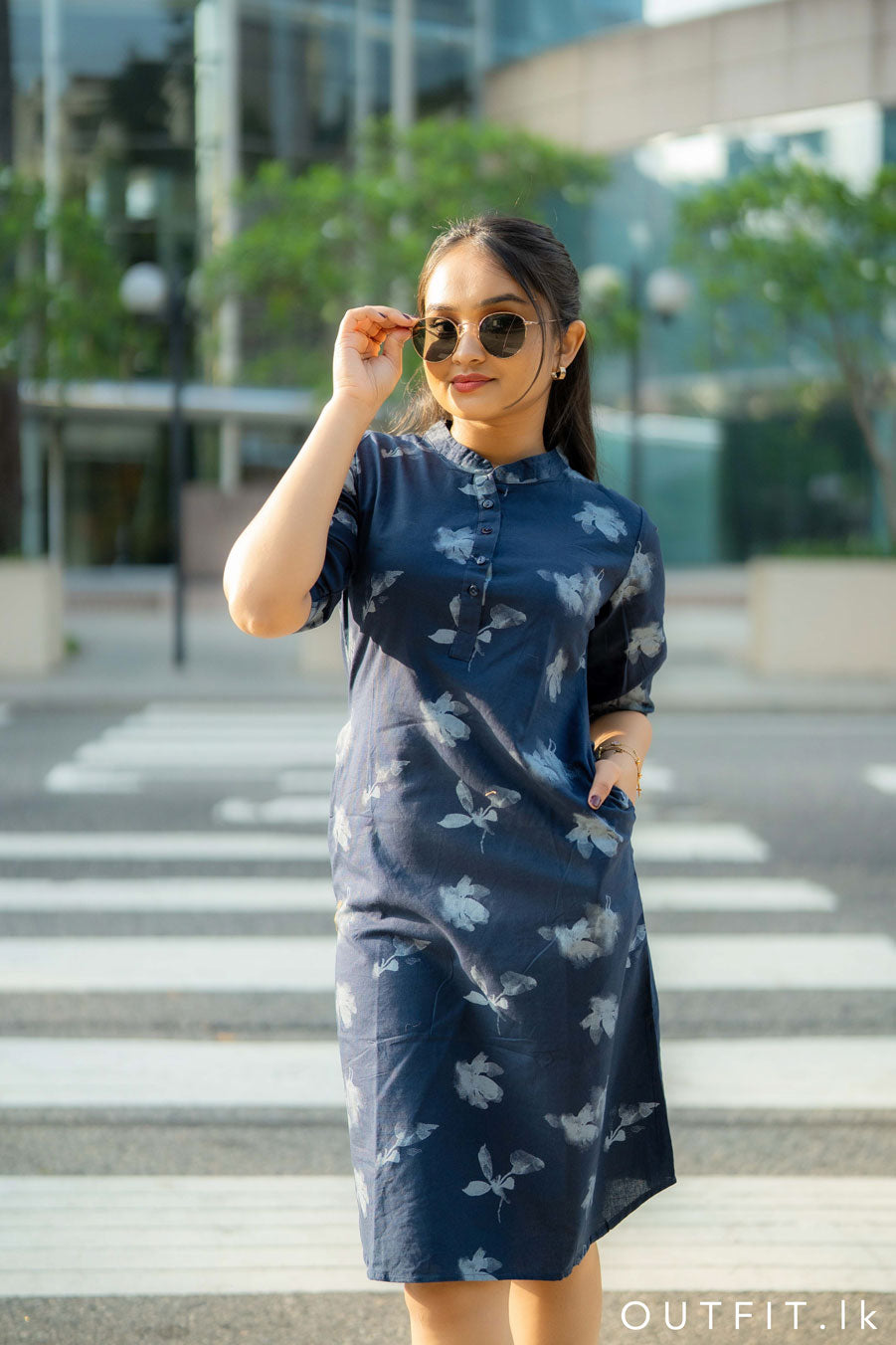 Floral Printed Linen Dress