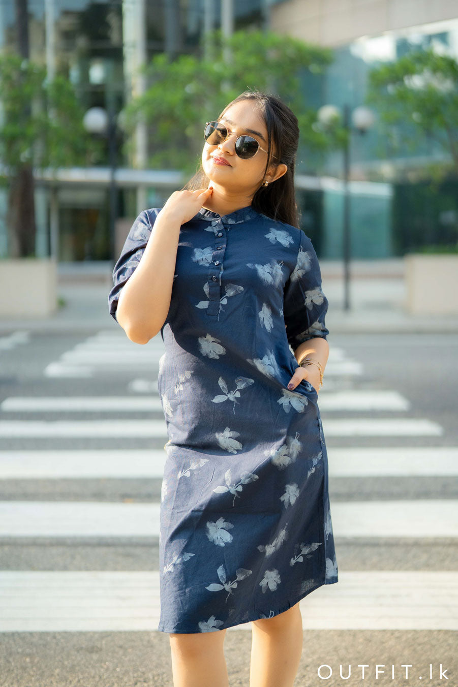 Floral Printed Linen Dress