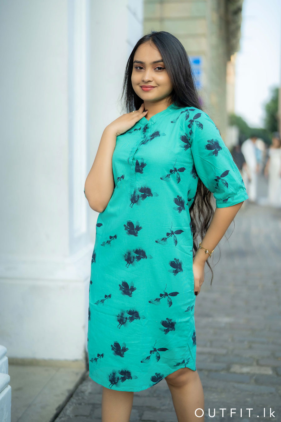 Floral Printed Linen Dress