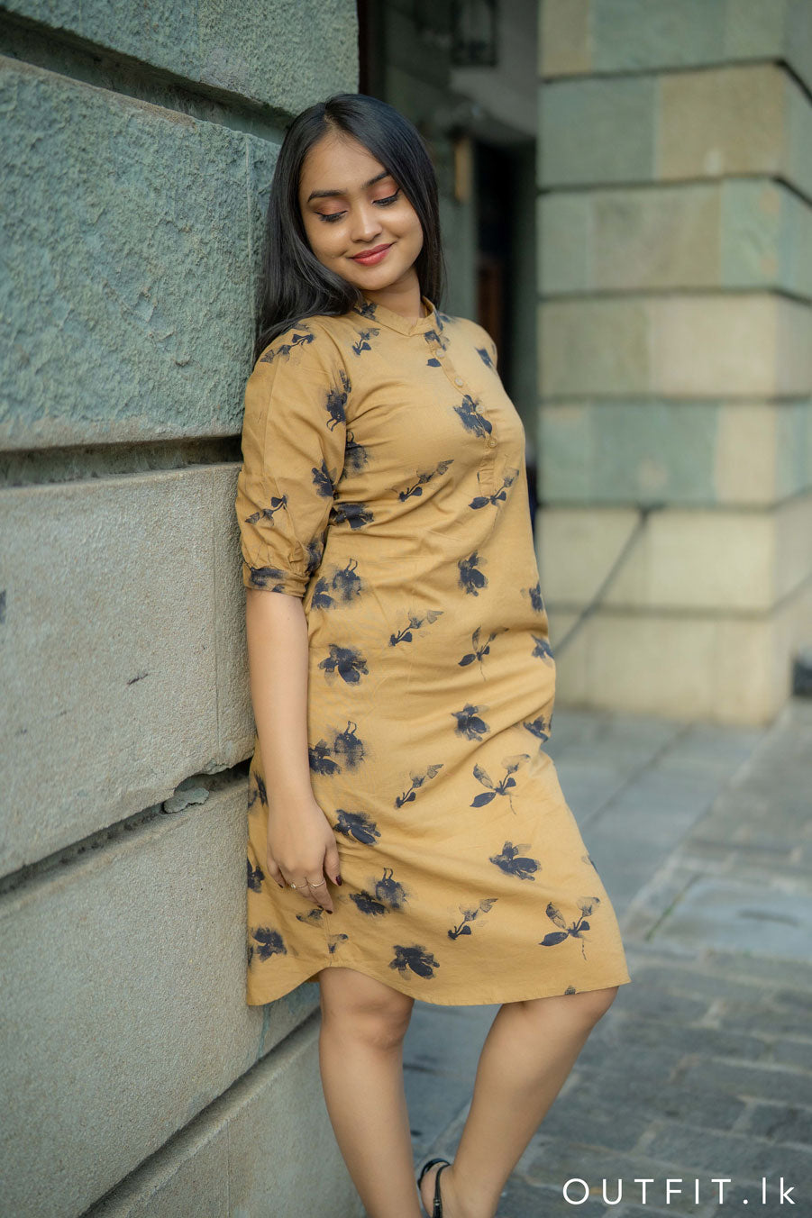 Floral Printed Linen Dress