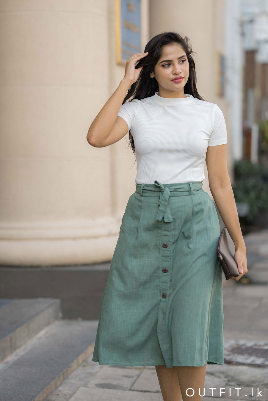 Linen Midi Skirt