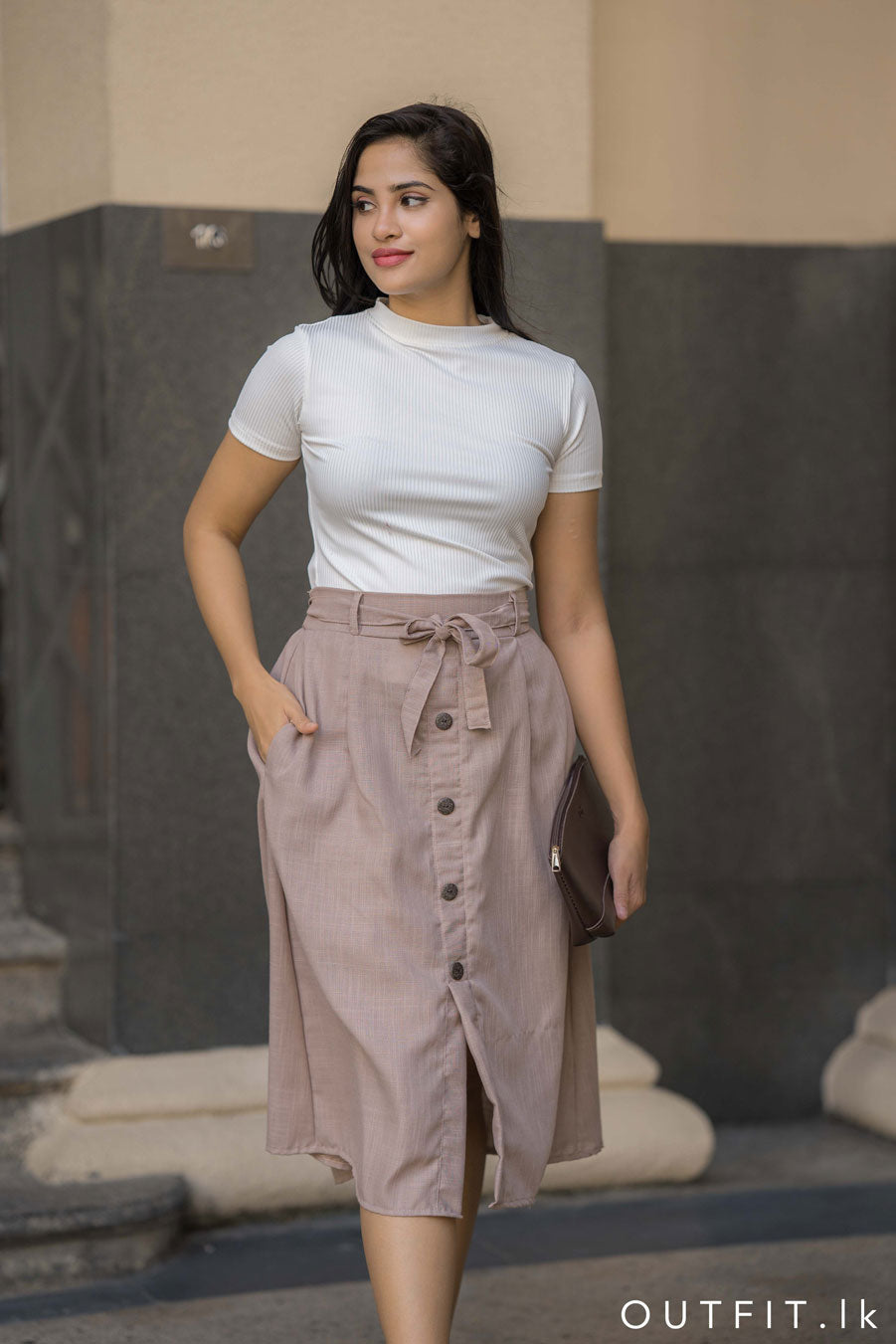 Linen Midi Skirt
