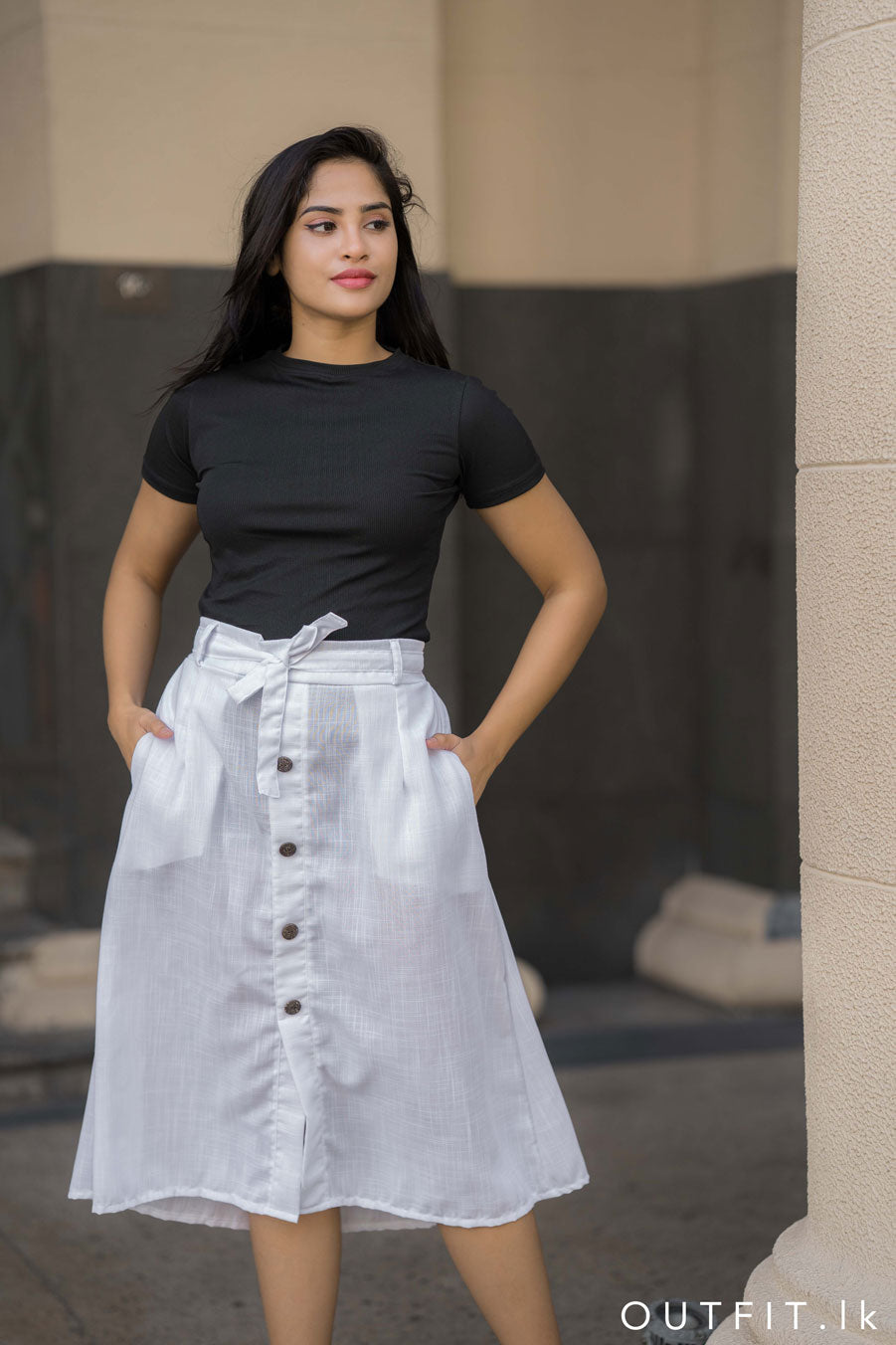 Linen Midi Skirt