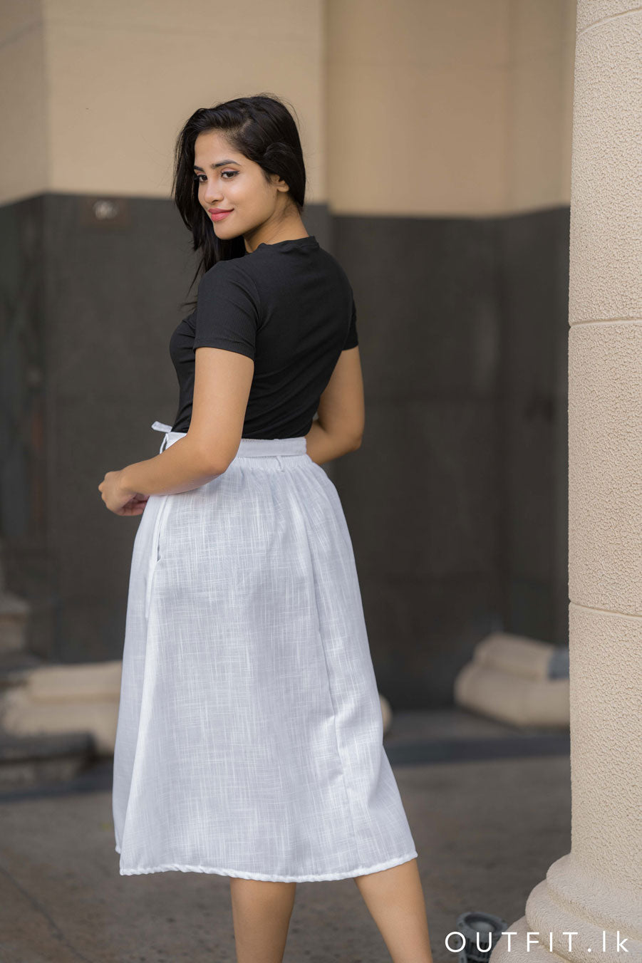 Linen Midi Skirt