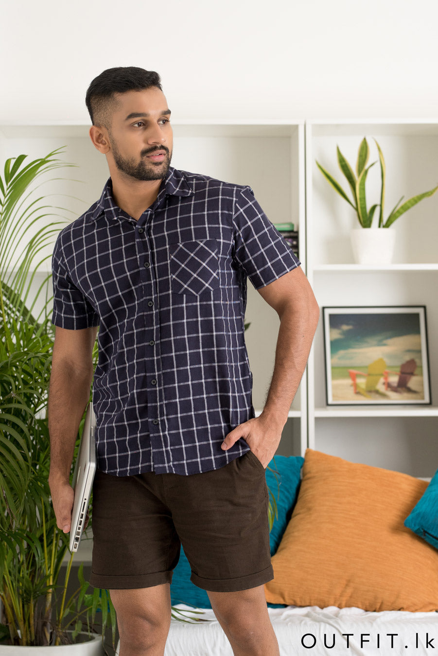 Checked Casual Couple Shirts Outfit